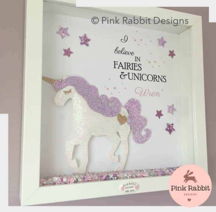 Personalised Printed "UNICORN IN FRAME" Birthday Card Any Age Name Etc