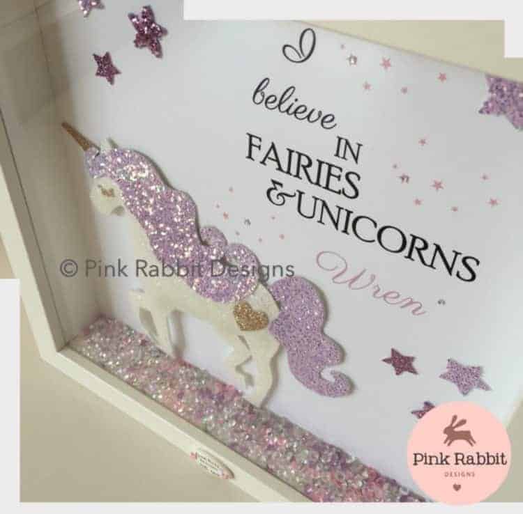 Personalised Printed "UNICORN IN FRAME" Birthday Card Any Age Name Etc